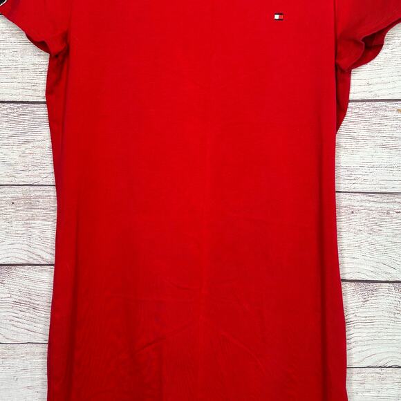 Tommy Hilfiger Red Short Sleeve Trendy Y2K Vibes T-Shirt Dress Medium Petite - Picture 8 of 10